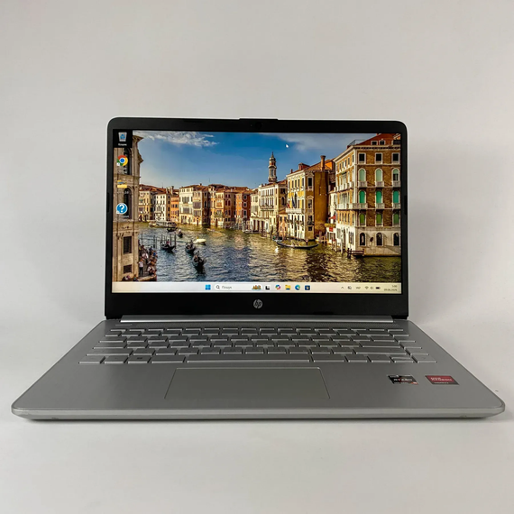 Ноутбук HP Laptop 14-FQ1025NR / 14" (1920x1080) IPS / AMD Ryzen 5 5500U (6 (12) ядер по 2.1 - 4.0 GHz) / 16 GB DDR4 / 256 GB SSD / AMD Radeon Graphics 448SP / WebCam б/у + Подарок Беспроводная мышь USB | Зображення 1