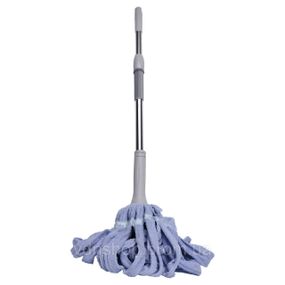 Швабра телескопическая для мытья пола универсальная веревочная швабра с самоотжимом для уборки Голубой HP-35015-13BL