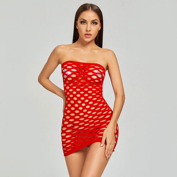 Пеньюар-Сітка Babydoll 42 Червоний W095 | Зображення 2