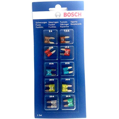 Комплект запобіжників BOSCH (1x5/7.5/25/30A; 2x10/15/20A) mini | Зображення 1