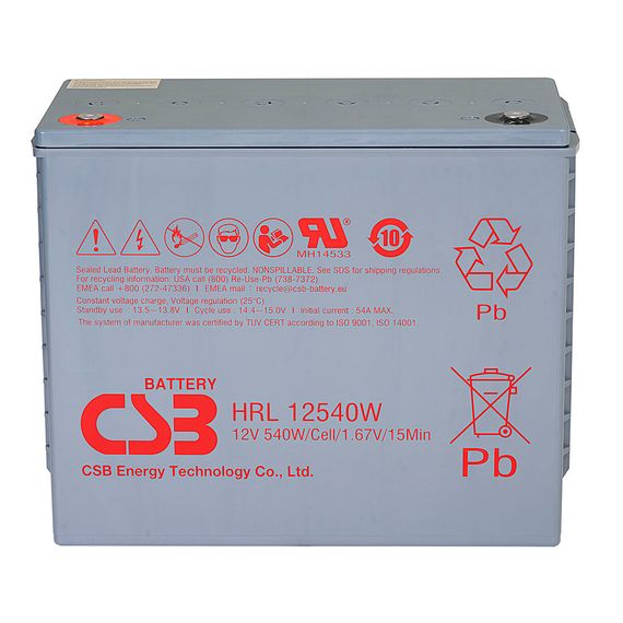 Аккумуляторная батарея CSB HRL12540W, 12V 130A h (343х170х274мм)