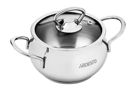 Кастрюля Ardesto BLACK MARS, стеклянная крышка, 1.1 л, нержавеющая сталь (AR0706S) | Зображення 4