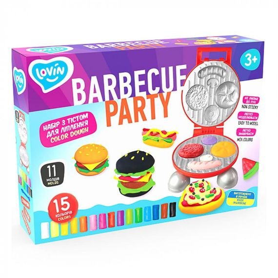 Набір для креативної творчості з тістом "Barbecue Party" TM Lovin 41194, 15 кольорів