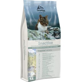 Carpathian Inactive Для малоактивних, кастрованих і стерилізованих котів. З куркою та палтусом. Для виведення шерсті  1,5 кг.