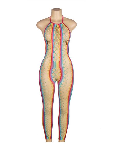 Сексуальный комбинезон в сеточку Star Night с открытой спиной и открытым доступом, радужный sexstyle | Зображення 3