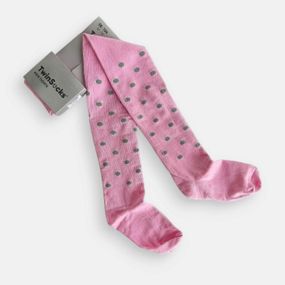 Колготки з візерунком для дівчинки TwinSocks 98-104/3-5 років, Рожевий у горошок