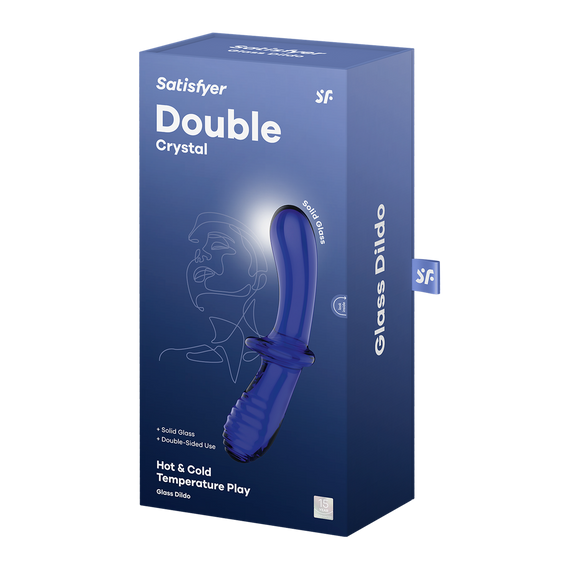 Скляний фалоімітатор Double Crystal, синій колір Satisfyer (Німеччина) Sex Aura | Зображення 4