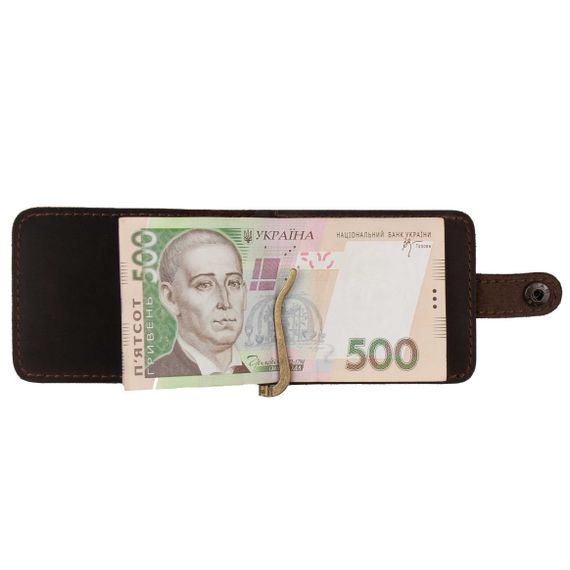 Шкіряний затискач для грошей Franc Monti Brown | Зображення 3