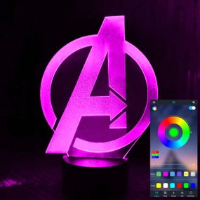 Акриловий світильник-нічник керування з телефона Месники tty-n001709