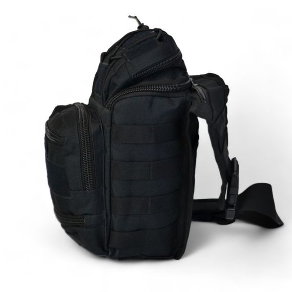 Тактична сумка чорна через плече військова велика нагрудна сумка ЗСУ однолямкова сумка універсальна армійська | Зображення 5