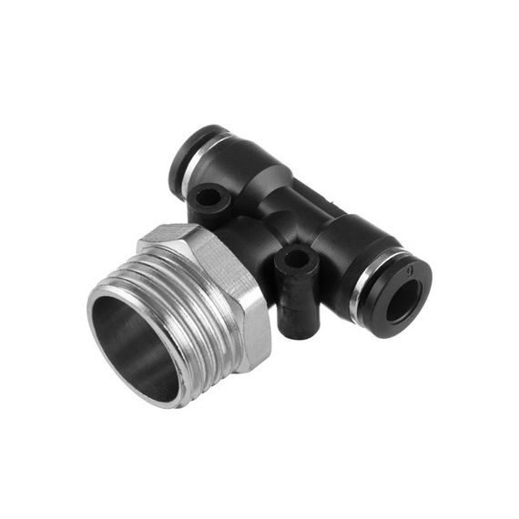 З'єднання цангове T-подібне для поліуретанових та ін. шлангів 6*6 мм, 1/2" нар. різь INTERTOOL PT-23611