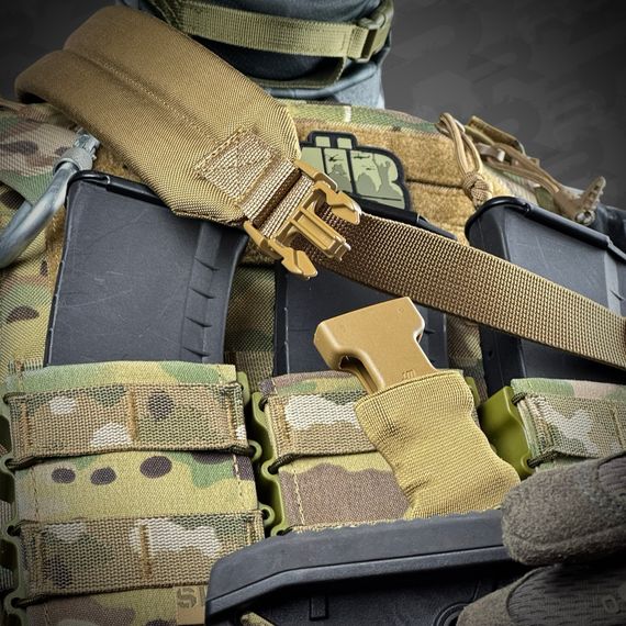 Ремінь збройовий RAGNAROK триточковий з широким наплічником "KRAKEN" carbine Койот | Зображення 7