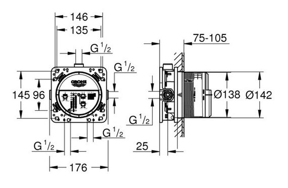 Універсальна вбудована частина Grohe Rapido Smartbox (35600000) | Зображення 1