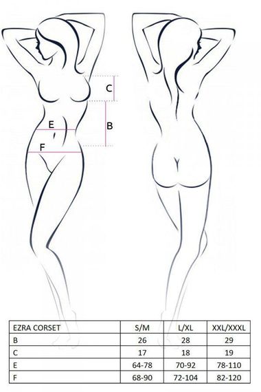 Корсет с декольте Passion ERZA CORSET L/XL, black, пажи, трусики, полупрозрачный sexstyle | Зображення 2