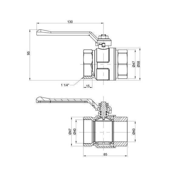 Кран кульовий Icma 1" 1/4 прямий №350 | Зображення 1