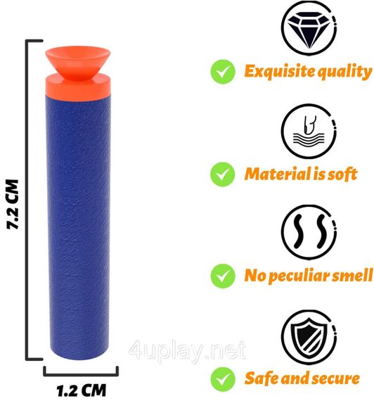 Патроны с присосками для NERF Игрушечные пули стрелы для бластеров Нерф EKIND Suction Foam Darts Elite 10шт. | Зображення 1