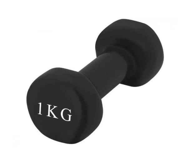 Гантелі вінілові PowerPlay 2 * 1 кг PP_4121 Чорні 2 шт + Гумка для фітнесу 7,5 кг (PP_4121_2*1kg) | Зображення 3