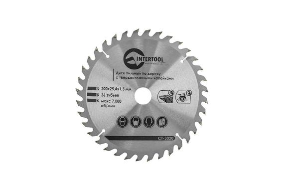 Диск пильный Intertool - 200 х 36T х 25,4 мм (CT-3020)
