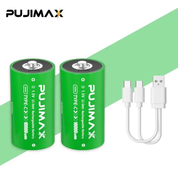 PUJIMAX 1.5V D-типу літієві акумулятори, високоякісні, ємність 10 000 мАг·год, стабільна напруга | Зображення 2