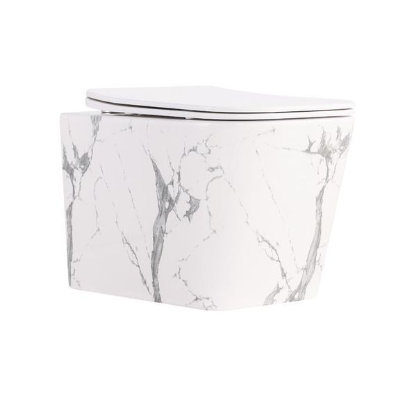 Унітаз підвісний Tern Ultra Quiet 490×365×325 мм, Marble, з сидінням Slim Duroplast / Soft-close / Quick Release QT17332303ASMR