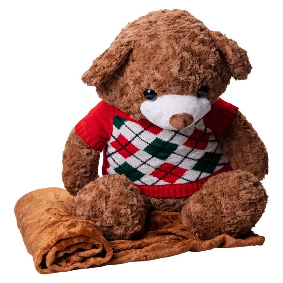 М'яка іграшка-подушка з пледом всередині Ведмідь 110×150 (см) 3 в 1 Коричневий Colorful Home 7146BRR | Зображення 2