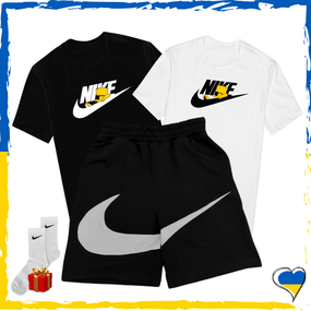 Комплект шорти Nike Big Swoosh та футболки 2шт Nike з Сімпсоном. Комплект Найк Біг Свуш XS/S