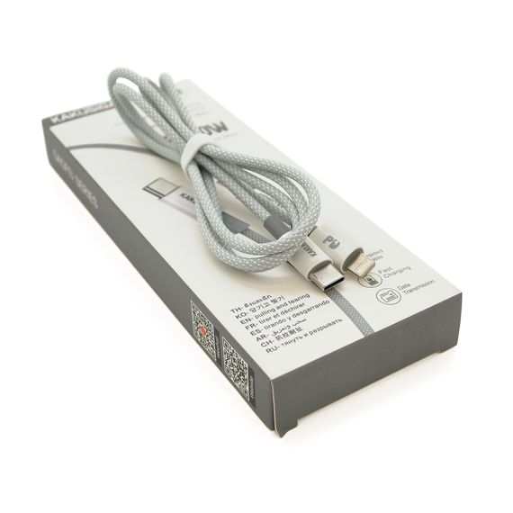 Кабель iKAKU KSC-723 GAOFEI PD60W smart fast charging cable (Type-C to Lightning), Silver, довжина 1м, BOX