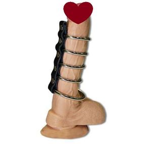 Насадка на член с пятью металлическими кольцами Sex Aura
