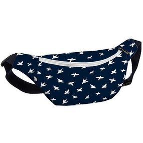 Сумка на пояс бананка Bumbag Птички 27x16 см (BB_18J016_WH_TSI)