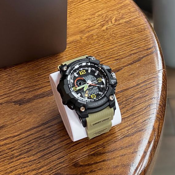 Чоловічий годинник Skmei 1283 Black-Khaki Wristband. | Зображення 3