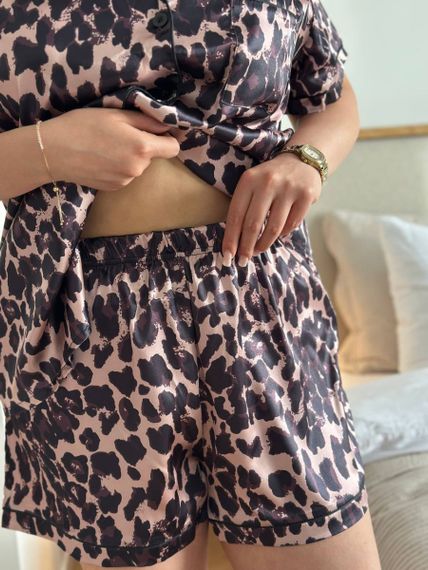 Леопардова піжама PLUS SIZE сорочка з шортами | Зображення 6