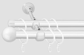 Карниз для штор металевий, дворядний 19 мм (Куля 099) 300 див.