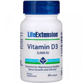 Витамин D Life Extension Vitamin D3 5000 IU 60 Softgels