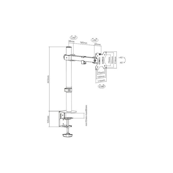 Кронштейн Brateck LDT12-C011 | Зображення 1