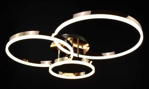 Люстра світлодіодна стельова LED світильник для квартири на стелю лед з пультом 26947 Золото 14х70х80 см. | Зображення 3