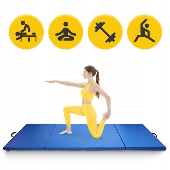 Мат гімнастичний складаний 4FIZJO XL 240 x 120 x 5 см Blue (P-5907739319715) | Зображення 1