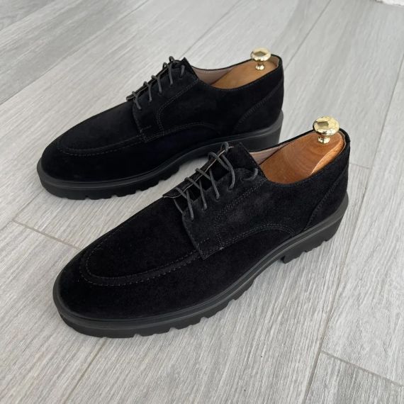 Стильні замшеві туфлі на грубій підошві 43 розмір | Зображення 9