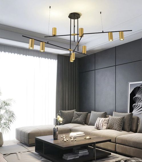 Люстра стельова на 12 лампочок 26289 Чорний 35-74х123х123 см. | Зображення 2