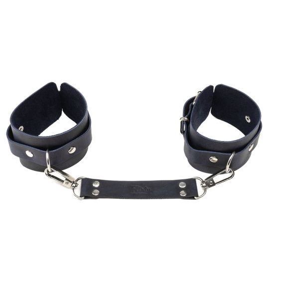 Наручники із натуральної шкіри Flirty Leather - Dark Blue, KC00018 Sex Aura | Зображення 1