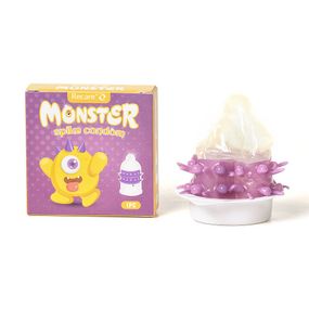 Насадка на член Recare Pink Monster Spike Condom (презерватив з кульками та вусиками), Жовтий