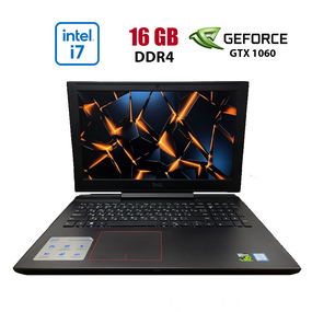 Ігровий ноутбук Dell Inspiron G5 5587 / 15.6" (1920x1080) IPS / Intel Core i7-7700HQ (4 (8) ядра по 2.8 - 3.8 GHz) / 16 GB DDR4 / 512 GB SSD + 1000 GB HDD / nVidia GeForce GTX 1060 Max-Q, 6 GB GDDR5, 192-bit / WebCam / Без АКБ б/в
