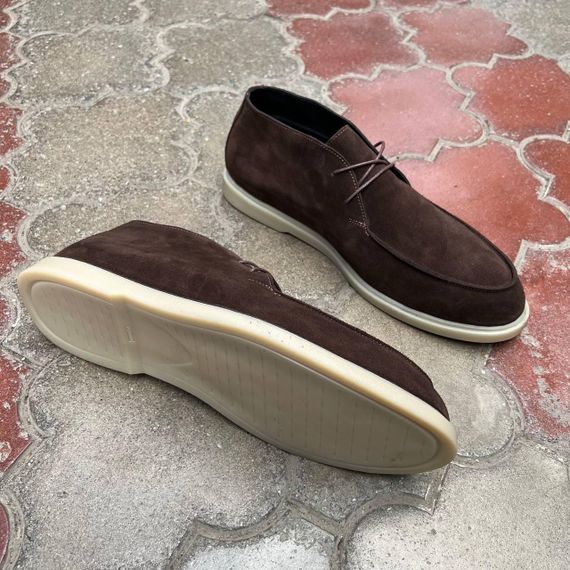 Коричневые ботинки - лоферы утепленные байкой 48 размер | Зображення 5