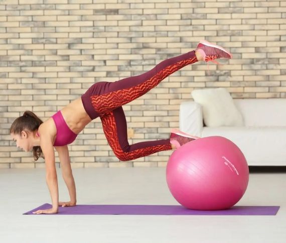 М'яч для фітнесу (фітбол) Power System PS-4018 Ø85 cm PRO Gymball Pink (PS-4018PI-0) | Зображення 2