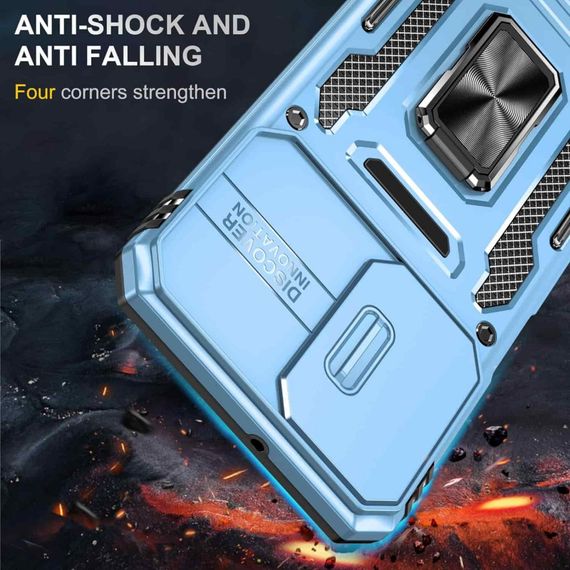 Ударопрочный чехол Camshield Army Ring для Samsung Galaxy A23 4G Голубой / Light Blue | Зображення 5