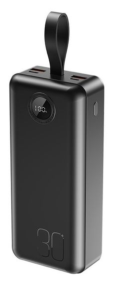 Батарея універсальна XO 30000mAh, PD/20W, QC/22.5W, with light, black (PR240_Black)