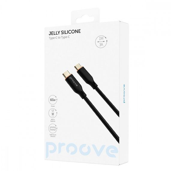 Кабель Proove Jelly Silicone Type-C to Type-C 60W (1m), Белый, 1.0 м | Зображення 1