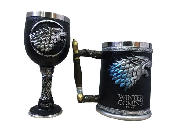 Подарочный Набор Кружка Чашка Бокал 3D Игра Престолов Game Of Thrones Winter is Coming Stark Дом Старков | Зображення 2