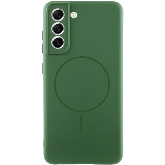 Чохол Silicone Cover Lakshmi Full Camera (AA) with MagFit для Samsung Galaxy S21 FE Зелений / Dark green