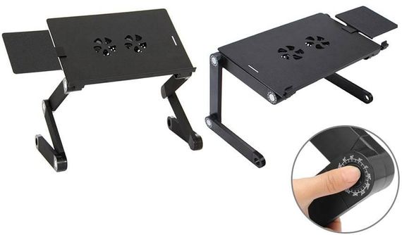 Столик - подставка для ноутбука с активным охлаждением Laptop Table T8 стол-трансформер + 2 кулера | Зображення 1