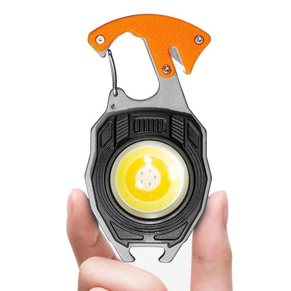 Багатофункціональний LED ліхтарик на карабіні, з USB, W5147 / Акумуляторний ліхтар-брелок / Ручний міні ліхтарик | Зображення 5